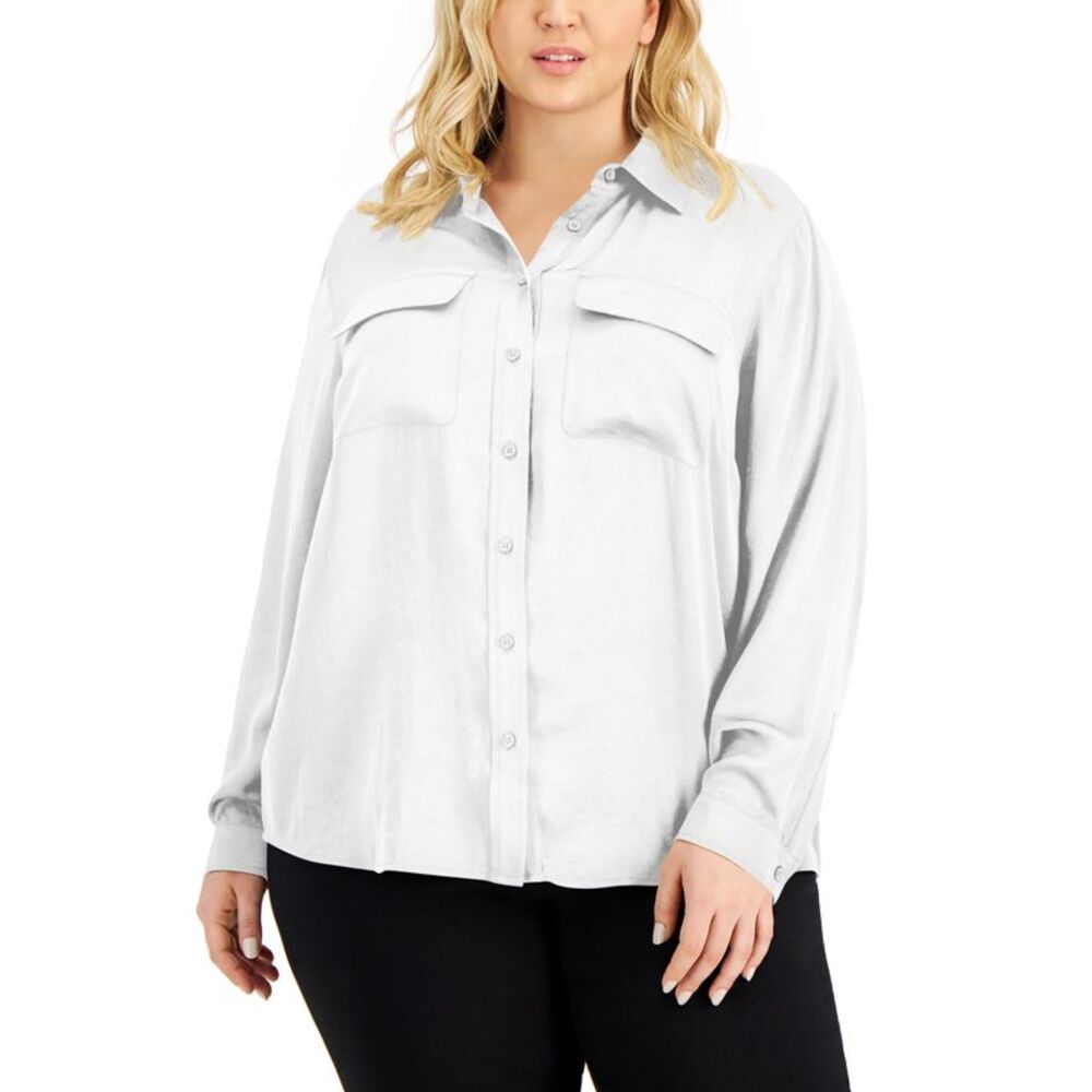 Alfani Plus Size Utility Blouse